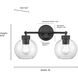 Jonatan 2 Light 16 inch Matte Black Vanity Light Wall Light
